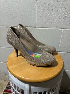 Sparkling Nude Crystal High Heel Pumps